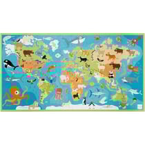 Puzzle xxl les animaux du monde - 100 pieces - carte - enfant - dam - 6181117