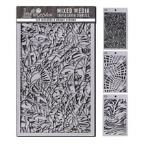 Ensemble de 3 pochoirs LuMania Triple Layer assortis 12,7 x 20,3 cm 02