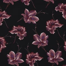 Tissu Viscose Amaryllis sur fond Noir