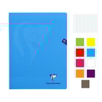 Lot de 9 cahiers - 24x32(cm) - Grands carreaux - 96 pages - couverture en polypro - sans spirale - Clairefontaine - Mimesys