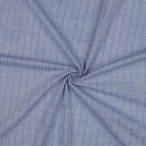 Tissu Coton fil teint rayé Lurex Bleu ciel