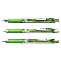 Lot de 3 Stylos roller encre gel rétractable Pentel EnerGel BL77 Pointe 0,7 mm vert tilleul