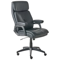 Fauteuil de Bureau Noir en Similicuir Siège Inclinable Réglable en Hauteur Rembourrage Epais Pivotant