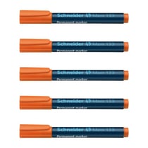 Lot de 5 marqueurs permanents pointe biseautée 1+4 mm - SCHNEIDER - orange - Maxx 133