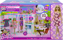 Barbie la maison transportable + 17 accessoires + 1 poupée mannequin - mattel - hcd48