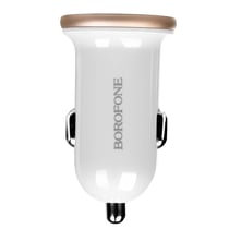 Borofone Chargeur de Voiture rapide avec 2 ports USB 5V/2.1A Blanc