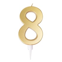 Bougie géante or - chiffre 8