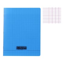 Cahier - 17x22(cm) - Grands carreaux - 192 pages - couverture en polypro - sans spirale - Clairefontaine - Calligraphe