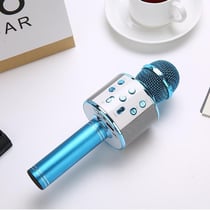 Microphone Sans Fil LED Bluetooth Avec Réduction De Bruit Et Effets Sonores Bleu YONIS