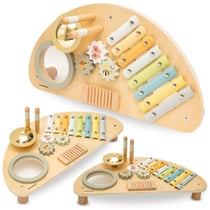Centre Musical en Bois bébé Multi-instruments, Xylophone et Tambour Éucatif – Mamabrum