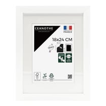 Cadre photo 18x24 cm Milan blanc  avec passe-partout 13x18 cm