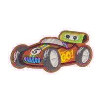 Lot de 3 écussons thermocollants voiture de course go! 6x3cm