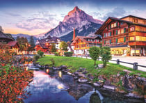 Puzzle 1000 pièces - Photo Odyssée : Village Alpin, Suisse - Trefl