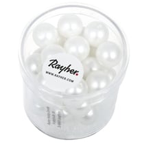 Perles en verre Renaissance, dépolies, 1, blanc neige, boîte 35 pces