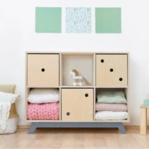 Meuble de rangement NABOSKY gris 2x3