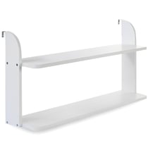 Etagère double suspendue blanche en bois 83cm à fixer à un lit - HomeStyle4U