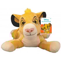 Grande peluche disney le roi lion avec sons couchée : simba 50 cm - licence disney