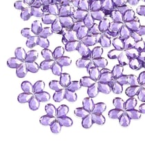 50 Perles strass cabochon Fleur Strass Violet 9 mm Acrylique à coller - Dos Argenté – Creation Diy