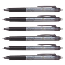 Lot de 6 Stylos roller rétractables Frixion Ball Clicker 0,50 mm Noir