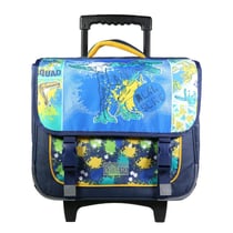 Cartable à roulettes 38 cm Phileas Bleu Dinosaure - BAGTROTTER