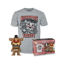 Five Nights at Freddy's - Set POP! & Tee figurine et T-Shirt Nightmare Freddy(GW) - Taille XL