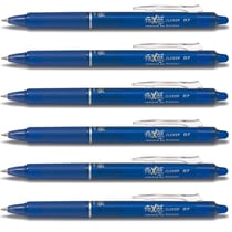 Lot de 6 stylos roller rétractables effaçables Frixion Ball Clicker 0,7 mm bleu