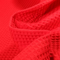 Tissu Nid d'abeille Rouge Feu - Au mètre