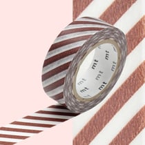 Masking Tape - Masking Tape MT 1,5 cm Rayé café et blanc