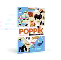 Poster découverte avec stickers Animaux du monde