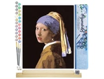 Peinture par Numéro Figured'Art - Vermeer La Jeune Fille à la Perle - Kit de Loisir Créatif DIY Numéro d'Art Complet - 40x50cm toile roulée + châssis en bois à monter
