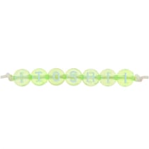 165 perles 5 x 7 mm - lettres rondes - vert clair