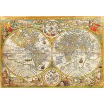 Puzzle vieille carte du monde 2000 pieces - collection pays - clementoni - 32557