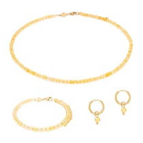 Collier, bracelet et boucles d'oreilles Serena en pierres Citrine