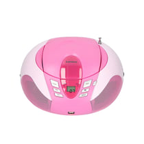 Lenco Radio Portable FM avec Lecteur CD / USB / MP3 et Écran LCD Rose