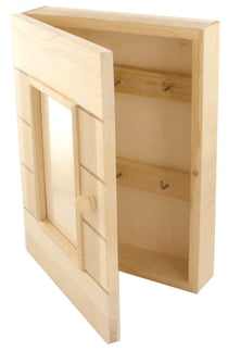 Boite à clés en bois forme cadre photo 26 x 19.5 H 5.6 cm