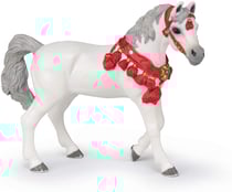 Figurine Cheval arabe Blanc en tenue de parade