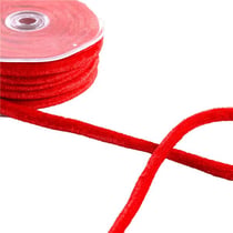 Cordon velours 8mm rouge hermès au mètre