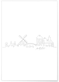 Affiche Line Art Amsterdam | A3 : 29,7x42cm