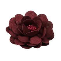 Broche fleur 8,5cm rouge bordeaux