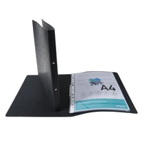 Classeur 2 anneaux 15mm Carte lustrée - A4 - Noir - x 10 - Exacompta