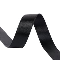 Bobine 25m ruban satin double face Noir fabriqué en France