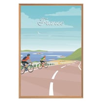 Tableau mural encadré illustration cyclisme 65x97 cm