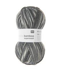 Pelote de laine à chaussettes à tricoter Superba bamboo superwash - 100GR - Rico Design 049 gris - Stones