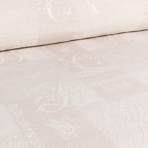 Tissu Piqué Coton relief grande largeur Bertille sur fond Ecru