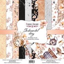 10 papiers scrapbooking 30 x 30 cm FABRIKA DECORU SENTIMENTAL STORY
