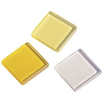 Mosaïque acrylique, 1x1 cm, transparente, jaune lumineux, boîte - env. 205 pces / 50 g