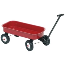 Chariot enfant à tirer rouge metal