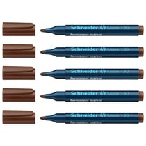 Lot de 5 marqueurs permanents pointe ogive 1-3 mm - SCHNEIDER - Maxx 130 - Brun