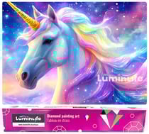 Diamond Painting Broderie Diamant LUMINLIFE 70x50cm, 5D, diamants ronds - Licorne magique