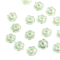 Lot de 3 boutons 2 trous fleur 13mm vert d'eau